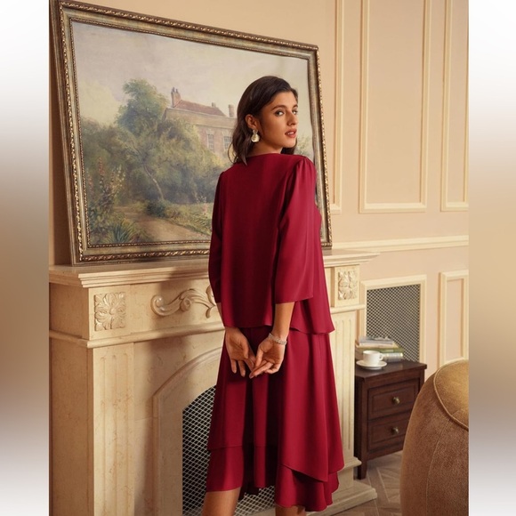 NWT GRACE KARIN Mother of The Bride or Formal Dress with Sequin Jacket Long - Picture 3 of 4